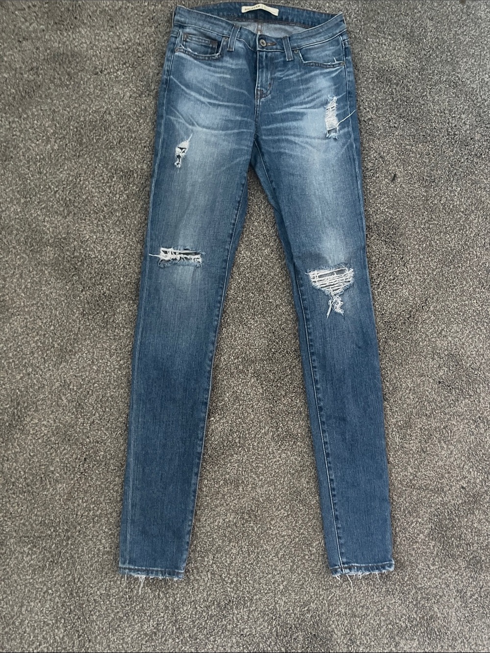 Big Star Women's Distressed Skinny Jeans - Blue Wash